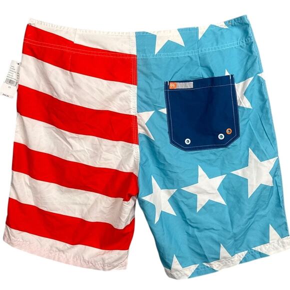 Ambsn Pac Sun Men's Patriotic Board Shorts Unlined Stars and Stripes Size 33 NWT - Picture 3 of 8
